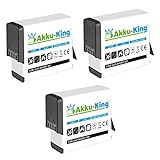 Akku-King 3 x Akku kompatibel mit AHDBT-501 AHDBT-801 - Li-Ion 1250mAh - für GoPro Hero 8 Black, Hero…