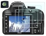 HUIPUXIANG Displayschutz Displayschutzfolie für Nikon D3500 D3400 D3300 D3200 D3100 Kamera mit Blitzschuh-Abdeckung,…