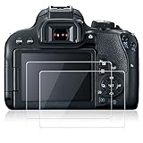 AFUNTA Displayschutzfolien für Canon EOS Rebel T7i 800D Kiss X9i 77D 9000D, 2 Pack Anti-Kratzer gehärtetes…