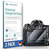 smartect Schutzglas [2 Stück, Klar] kompatibel mit Canon EOS 77D, HD Schutzfolie Anti-Kratzer, Blasenfrei,…