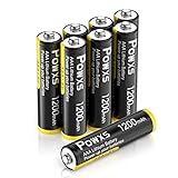 POWXS AAA Lithium Batterien 8 Stück 1,5V Lithium Eisen Micro 3A Batterien 1200mAh Super Kapazität Kompatibel…