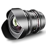 Walimex Pro 14mm 1:3,1 VDSLR Foto- und Videoobjektiv für Canon EF Objektivbajonett schwarz(manueller…