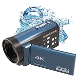 Aquapix WDV5630 Unterwasser-Camcorder, Echtes 4K-Video, Bis zu 56MP, 18x Digital-Zoom, 3" Display, Blau-Grau