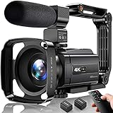 4K Videokamera Camcorder 48MP UHD WiFi IR Nachtsicht Vlogging Kamera für YouTube 16X Digital Zoom Touchscreen…