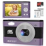 Digitalkamera, 4K 48 MP Digitalkamera für Kinderkamera mit 7,1 cm IPS-Bildschirm, tragbare Kompaktkamera…