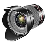 SAMYANG 882013 16/2,0 Objektiv DSLR Canon EF manueller Fokus Fotoobjektiv, Weitwinkelobjektiv schwarz
