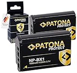 PATONA 2X Protect V1 Akku NP-BX1 Kompatibel mit Sony CyberShot DSC RX100, RX1r, RX100MII, WX300