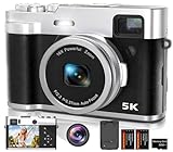 Hauyince 5K-Digitalkamera mit Front- und Rückkameras für Fotografie-Autofokus, Vlogging-Kamera mit Sucher…