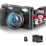 4K Digitalkamera 32G Karte 48MP Fotokamera Fotoapparat mit Autofokus 3" 180° Flip Bildschirm Blitz Selfie…