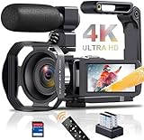 Videokamera 4K 48MP Camcorder 60FPS IR Nachtsicht 18X Digital Zoom Vlogging Camera 3.0" IPS Touchscreen…