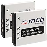 2X Akku Klic-7001 für Kodak Easyshare M320, M340, M341, M753, M763