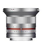Samyang 12mm F2.0 APS-C Canon M silber - APS-C Weitwinkel Festbrennweite Objektiv für Canon M, manueller…