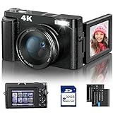 4K Digitalkamera für Fotografie und Video [Autofokus und Antivibration] 48MP Vlogging-Kamera mit SD-Karte,…