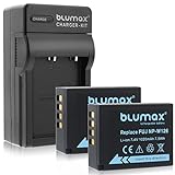 Blumax 2X Akku für Fujifilm NP-W126 1020mAh + Ladegerät für NP-W126 | passend zu Fujifilm X-T1-X-T10-X-Pro1-X-E1-X-E2-X-M1-X-A1-X-A2-X-Pro2-X-ES2-X-A3-FinePix…