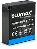 Blumax Akku für Panasonic DMW-BLG10 BLG10e 1025mAh 7,2V 7.4Wh - kompatibel mit Panasonic Lumix DC-TZ95D…