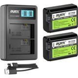 ayex 2x NP-FW50 Akku für Sony + USB Dual-Ladegerät Kamera-Akku