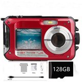 DTC GmbH Digitalkamera Fotokamera Outdoor-Kamera (inkl. 2.7K Full HD 48MP 16X Digitalzoom Kompaktkamera,…