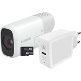 Canon PowerShot Zoom Essential Kit weiß Kompaktkamera