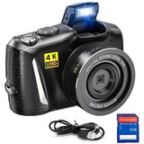 Fine Life Pro Kompaktkamera (Makro-Objektiv, 48 MP, 4K UHD Digitalkamera mit rotierendem Armaturenbrett…