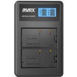 ayex 2x DMW-BLF19E Akku für Panasonic + 1x ayex USB Dual- Ladegerät Kamera-Akku
