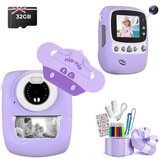 DOTMALL CD-P01B Kinderkamera (30 MP, 16x opt. Zoom, WLAN (Wi-Fi) Kinderkamera (inkl. 6 farbigen Pinselstiften…