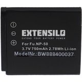 Extensilo kompatibel mit Fujifilm FinePix X10, XP150, Real 3D W3, XP200 Kamera-Akku Li-Ion 750 mAh (3,7…