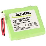 AccuCell Akku passend für MEDION MD874877, Audioline Slim 500 Akku 600 mAh (2,4 V)