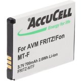 AccuCell Akku passend für schnurlos Telefon FritzFon MT-F Akku 312BAT006, 312B Akku 700 mAh (3,7 V)