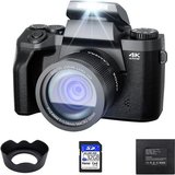 OKA Digitalkamera 4K, 64MP Kamera fotokamera, Fotografie mit Doppelkamera Kompaktkamera (64 MP, WLAN…