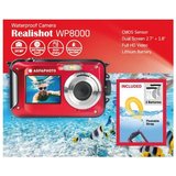 AgfaPhoto Kompaktkamera WP8000 rot Kit mit Schwimmgriff und zweitem Akku Kompaktkamera