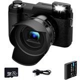 OKA Digitalkamera 4K, 48MP Fotokamera mit 3,0 Zoll Bildschirm, Kompaktkamera (5x opt. Zoom, inkl. Weitwinkelobjektiv,…