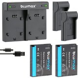 Blumax Set mit Lader für Samsung SLB-10A WB550 1000 mAh Kamera-Akku