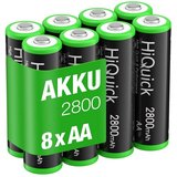 HiQuick AA Akku,NI-MH Mignon AA 2800mAh Akku,1,2V Wiederaufladbare Batterien Akku (1,2 V, 8 St)
