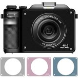 A Ade X9-Updated Kompaktkamera (WLAN (Wi-Fi), inkl. 64 GB TF-Karte und 3 Ersatzpanels, 4K 56 MP Fotokamera…