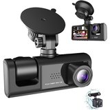 Jioson Dashcam Auto Vorne Hinten und Innen 3 in 1, Autokamera 3D-Kamera (inkl. mit Parküberwachung,…