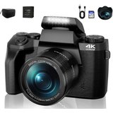 Fine Life Pro Digitalkamera 4K Autofokus 64MP 16X Digitalzoom Kompaktkamera (WLAN (Wi-Fi), inkl. Touchscreen…