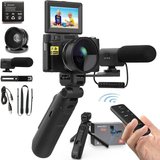Fine Life Pro Digitalkamera 4K, 48MP Fotokamera mit 180° Flip 3.0" Bildschirm, Kompaktkamera (inkl.…
