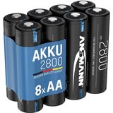 ANSMANN AG Akku AA Mignon 2850mAh NiMH 1,2V - Batterien wiederaufladbar (8 Stück) Akku 2850 mAh (1.2…