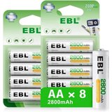 EBL AA Wiederaufladbar Batterien, AA Akku 2800mAh mit hoher Kapazität Akku (1,2 V), 1.2V Micro AA
