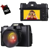 Fine Life Pro Digitalkamera 4K, 48MP Fotokamera mit 180° Flip 3.0" Bildschirm, Systemkamera (48 MP,…