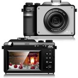 A Ade X9 Kompaktkamera (48 MP, WLAN (Wi-Fi), inkl. 64 GB TF-Karte, Fotokamera mit Front- und Rückobjektiv,…