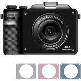 Fine Life Pro X9-updated Kompaktkamera (56 MP, WLAN (Wi-Fi), inkl. 64 GB TF-Karte und 3 Ersatzpanels,…