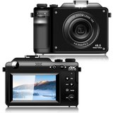 Fine Life Pro X9 Kompaktkamera (48 MP, WLAN (Wi-Fi), Fotokamera mit Front- und Rückobjektiv, 8 integrierte…